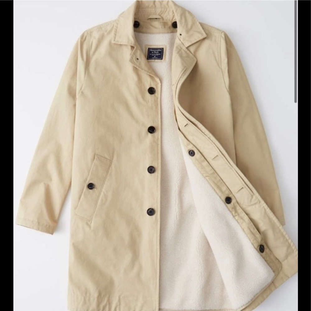 Abercrombie & Fitch Mens Hooded Sherpa Lined Trench Coat - NWT